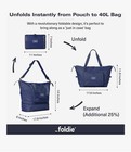 The Foldie   4 0 Travel Duffle - Water Resistant - Expandable Bottom - Navy Blue