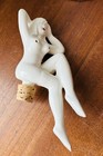 Vintage Novelty Ceramic Naked Lady Bottle jug Cork Stopper