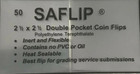 Saflip Double Pocket Safety Coin Flips  2    X 2     50 Flips 