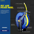 1 2 In  X 50 Ft  Steel Dual Arm Pedestal Air Hose Reel Sbr Rubber Hose