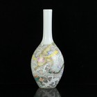 A Pair Chinese Pastel Porcelain Handpainted Exquisite Sea Animal Vase
