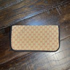 Gucci X Mlb Gg Baseball Canvas Travel Case Pouch Clutch Beige Rust Exc Condition
