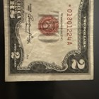 1953-a  2 Two Dollar Bill Red Seal Star United States Note Circulated  01801224