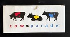 Cow Parade Moonet  9168 Ceramic Figurine Blue Green Cow Parade With Box And Tag