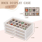 Acrylic Rock Display Case 54 Grids Rock Collection Box For Kids With Mini Magnif
