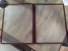 25 Restaurant Menu Covers Clear Front   Back Burgundy Color On Edges And Binder