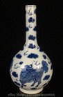 10 7  Old Chinese Blue White Porcelain Fengshui Qilin Beast Pattern Bottle Vase