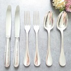 Christofle Perles 6pcs Silverplate Table Knife Fork Spoon Excellent With Box
