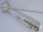 Early Pr Coin Silver Sugar Tongs Engraved Decorated Handles W  Ends C1800s