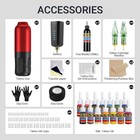 Tattoo Gun solong Complete Wireless Kit 1600mah Power Small  Blackred 