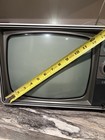 Zenith Vintage Portable Crt Tv Black   Silver W  Antenna  Tuner Dials