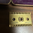 Old Vintage Gillette Safety Razor Brass Case Pocket Kit Gold Tone Usa