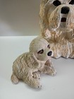 2 Vtg 1989 Shih Tzu 12  Dog Statue Universal Statuary Garden Home Decor Doorstop
