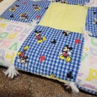 Mickey Mouse Abcs Vintage Handmade Baby Quilt Crib Blanket Nursery Soft 34 x42 