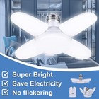 2pcs E27 Led Garage Light Bulb Deformable Ceiling Fixture Lights Workshop Lamp