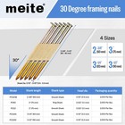 2 000 Counts Meite 30-34 Degree Framing Nails Galvanized Smooth ring Shank