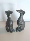 7  Vintage Bronze Brass Grey Hound Dog Statue Figurine 