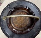 Vintage Horse Head Tabletop Ashtray Stand With Round Tray  Wood   Metal 22  Tall