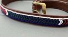 Vintage Beaded Buckle Belt Native American Handcrafted 34 Leather Indian Western