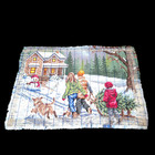 Handmade Homemade One Of A Kind Latch Work Rug Wall Hanging Christmas Holiday