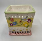 Vtg 2001 Mary Engelbreit Meadow Hostess Votive Candle Holder  Pink Band 77622