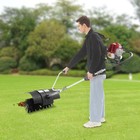 2 Stroke 52cc Gas Power Broom Artificial Turf Grass Clean Backpack Sweeper 1700w