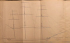 Rare 1861 Lithograph  clipper Ship Of 500 Tons    Ship Design Drawing Plan