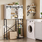 Over The Toilet Storage 3-tier Wooden Bathroom Space Saver W  Sliding Barn Door