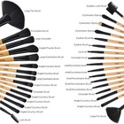 32 Piece Professional Makeup Brush Kit Kabuki Set - Vegan Nylon Bristles  Brown