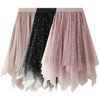 Summer Women Tulle Skirt Elegant Elastic Waist Fairy Long A-line Tutu Skirts