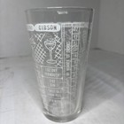 Vintage Glass Cocktail Mixed Drink Recipe Bar Mixer Retro Clear W  White 1960s