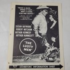 1950s Lusty Men Rodeo Drama Western Rko Exhibitor Promo Sheet Original Flyer Vtg