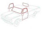 1971-1972 Chevy Gmc Pickup  Truck  Complete Weatherstrip Set With Large Rear