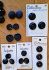 Vintage 57 Black Buttons  Assorted Size   Patterns Lapetite jhb lamode lansing 