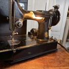 Singer Featherweight 221 Black Sewing Machine   Carrying Case Tested Motor Works