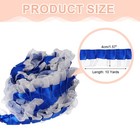 10 Yards 2-layer Satin Ruffle Trim Lace Ribbon Deep Blue 