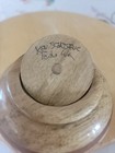 Hand Turned Wood Trinket Box Kitchen Sugar Bowl W Lid Signed 4 5   