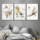 Framed Canvas Giclee Print Wall Art Combo Painting 3 Pieces By Wassily Kandinsky