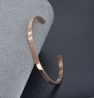 14k Rose Gold Finish Men s Classic Cuff Bangle Bracelet 7  Inch