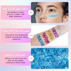 Blue Body Glitter Gel For Face Hair  20ml Chunky Holographic Sequins Makeup     