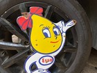 Vintage  esso Drop Girl  Porcelain Enamel Sign 20 5  X 11 