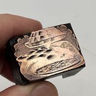 Vintage Printing Letterpress Printers Block Cut Mystery Image Pie  Bbq Grill 