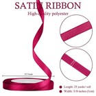 Dark Rose Satin Ribbon 3 8  Wide 25 Yards Wrapping Floral Bouquets