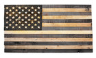 Black Wood American Flag Patriotic Hanging Wall Decor Hand-made 48   X 27   Usa