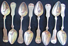 8 Matching Coin Silver Spoons  Gorham   Co  1832 Pattern  4 9 Oz   Nr