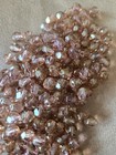 Lot Of 55 Czech Fire-polish Glass  Faceted  Round Beads  Topaz rose Lustre  6mm