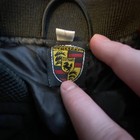 Porsche Jacket Youth Large Red Black Nylon Racing Bomber Full Zip Michelin