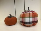 4  Handmade Primitive Fall Halloween Pumpkins   2 Piece Set