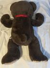 Fao Schwarz Teddy Bear Brown Plush Soft Stuffed Toy Red Ribbon 36 