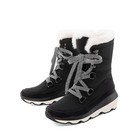Women s Fashion Mid Calf Fur-lined Winter Snow Boots Lace-up Warm Ski Boots